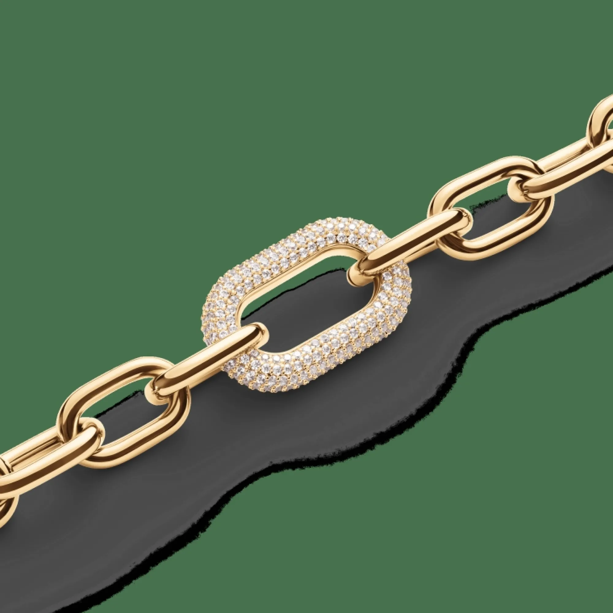 Daniel Wellington Damklockor<Bound Black Crocodile & Crystal Link Bracelet Gold