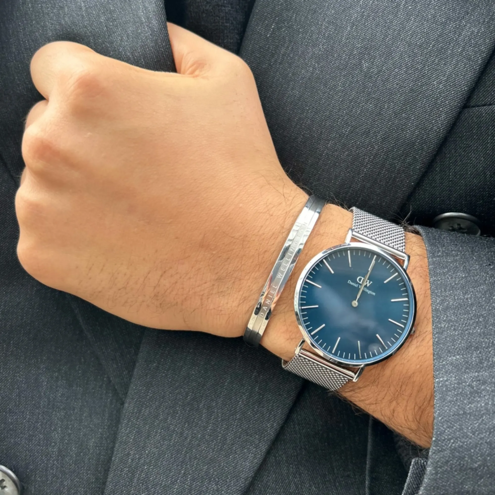 Daniel Wellington Herrklockor<Classic Mesh Arctic Silver