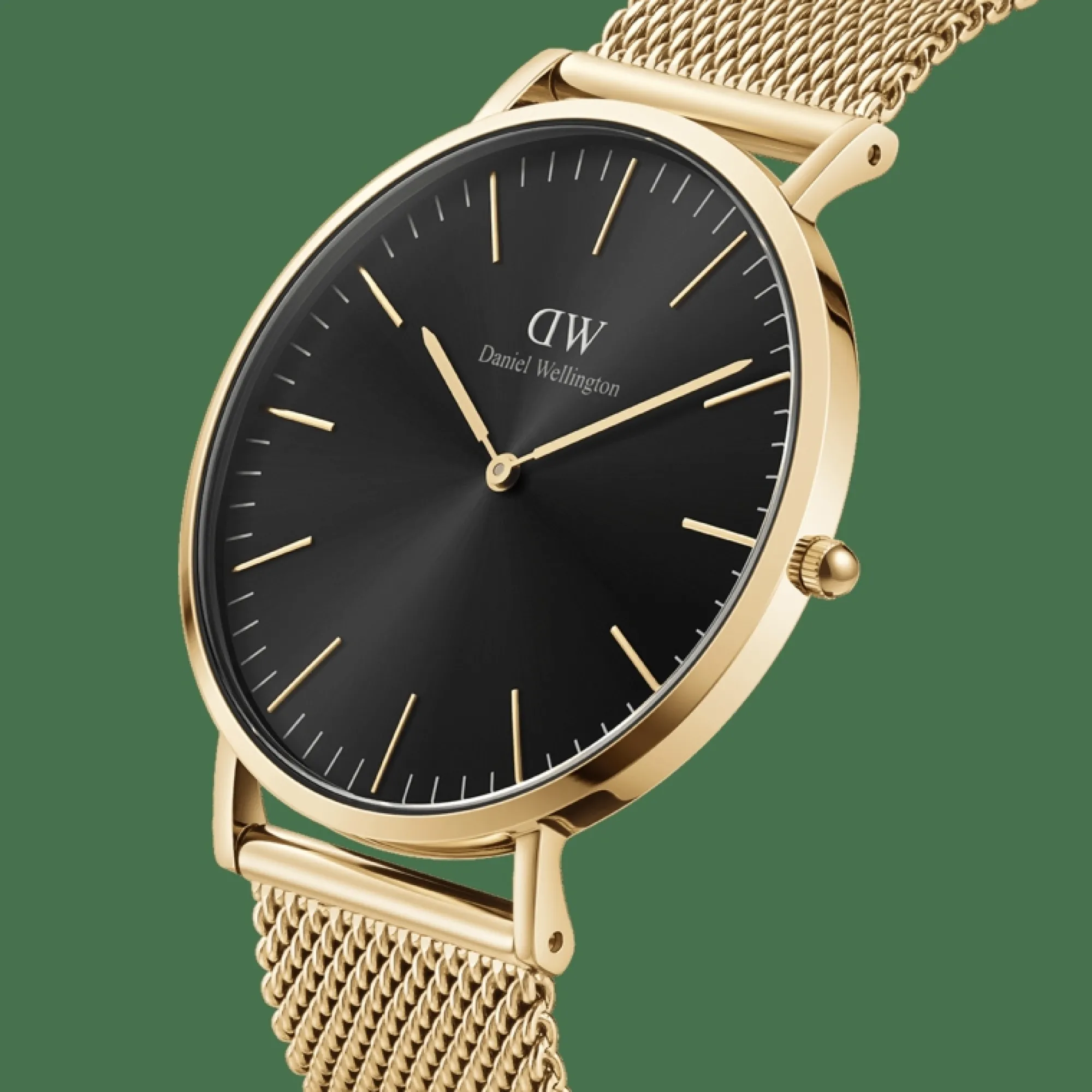 Daniel Wellington Herrklockor<Classic Mesh Onyx Gold