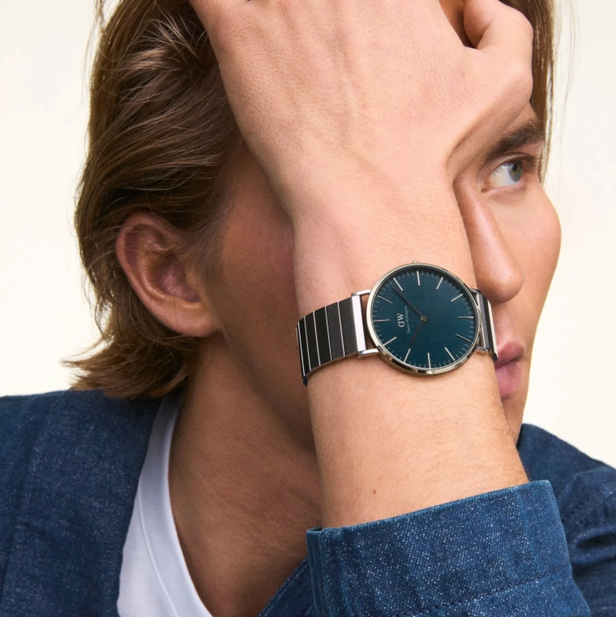 Daniel Wellington Herrklockor<Classic Piano Link Arctic Silver