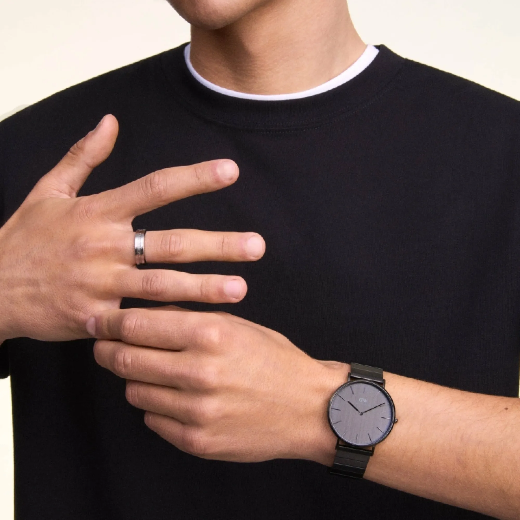 Daniel Wellington Herrklockor<Classic Piano Link Onyx Unitone Black