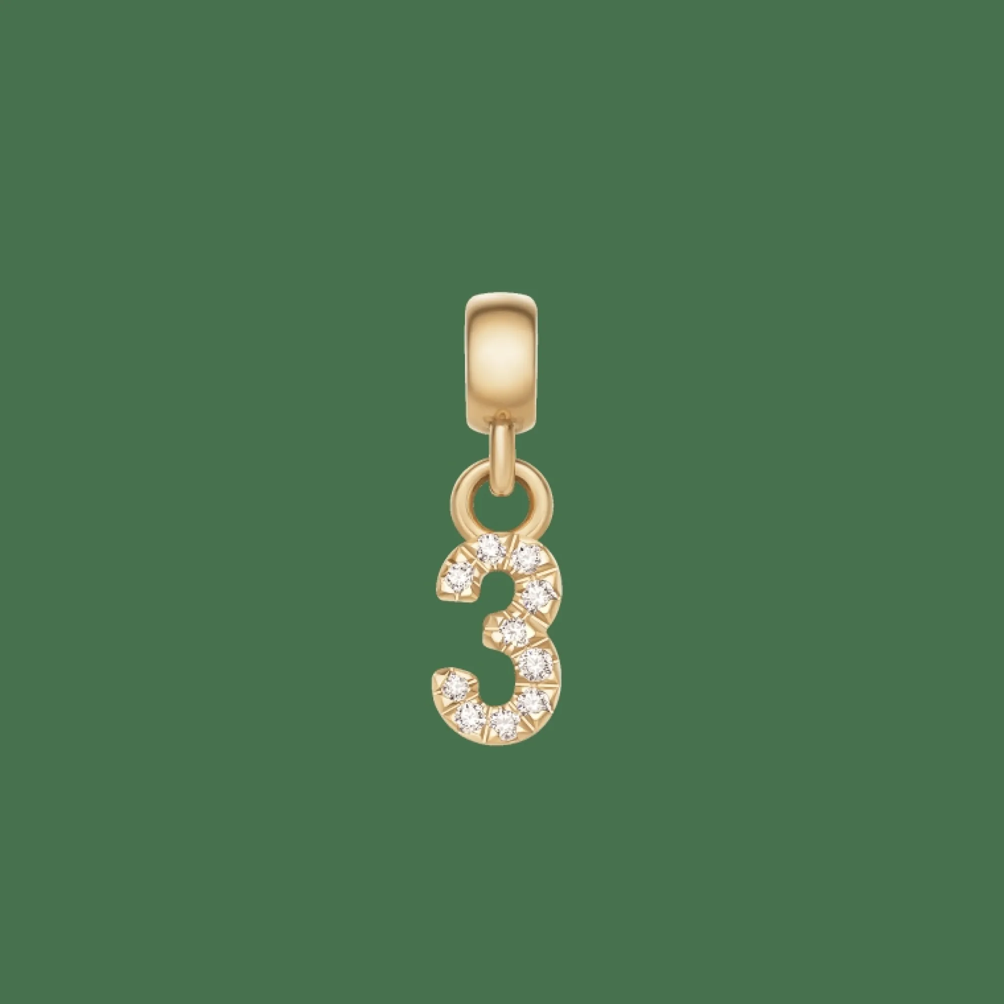 Daniel Wellington Berlocker<Crystal Number Charm Gold