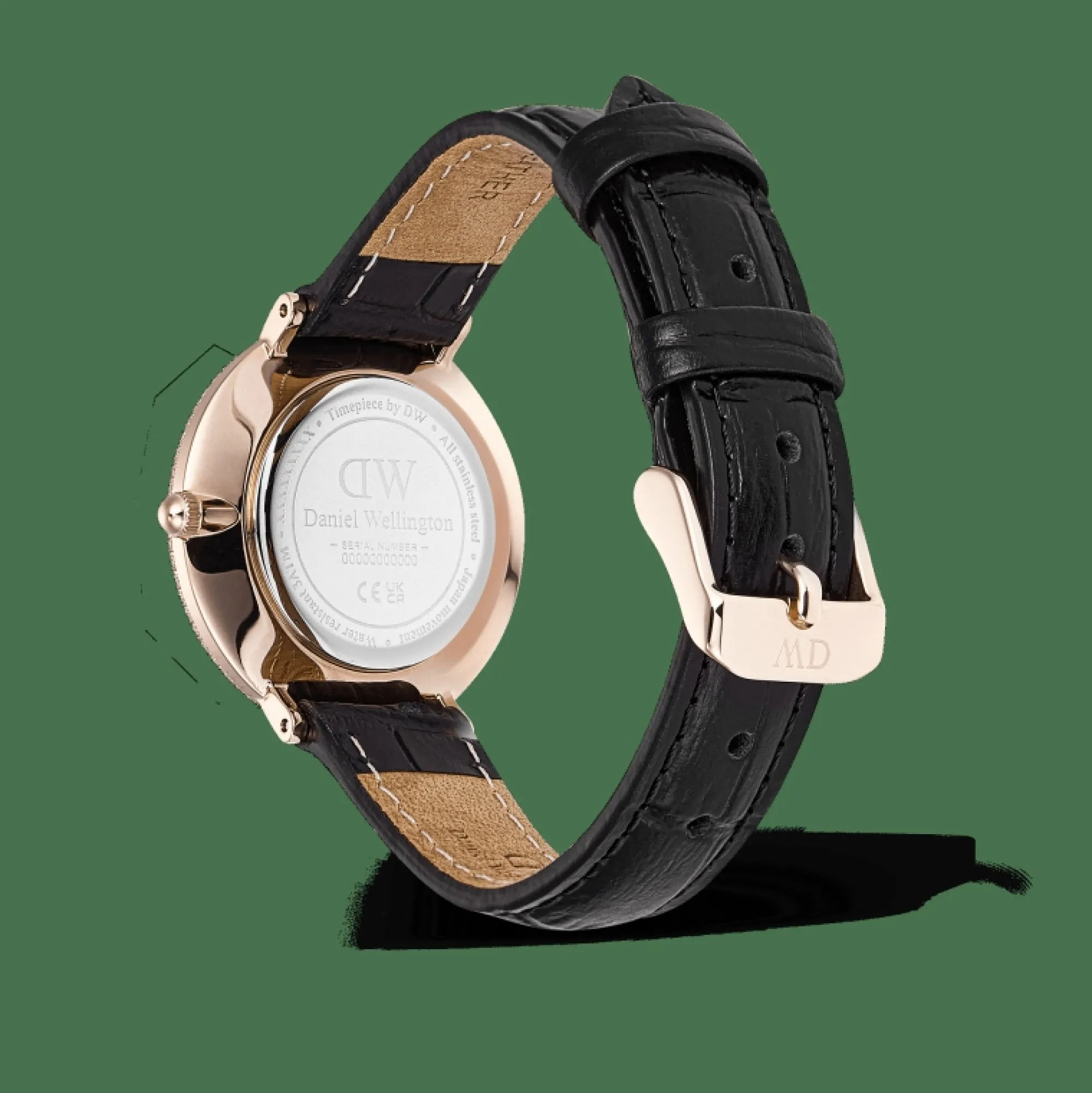 Daniel Wellington Damklockor<Crystalline Bezel Black Croc Rose Gold