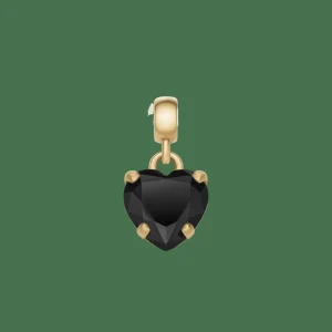 Daniel Wellington Berlocker<Heart Black Crystal Charm G Gold/Black