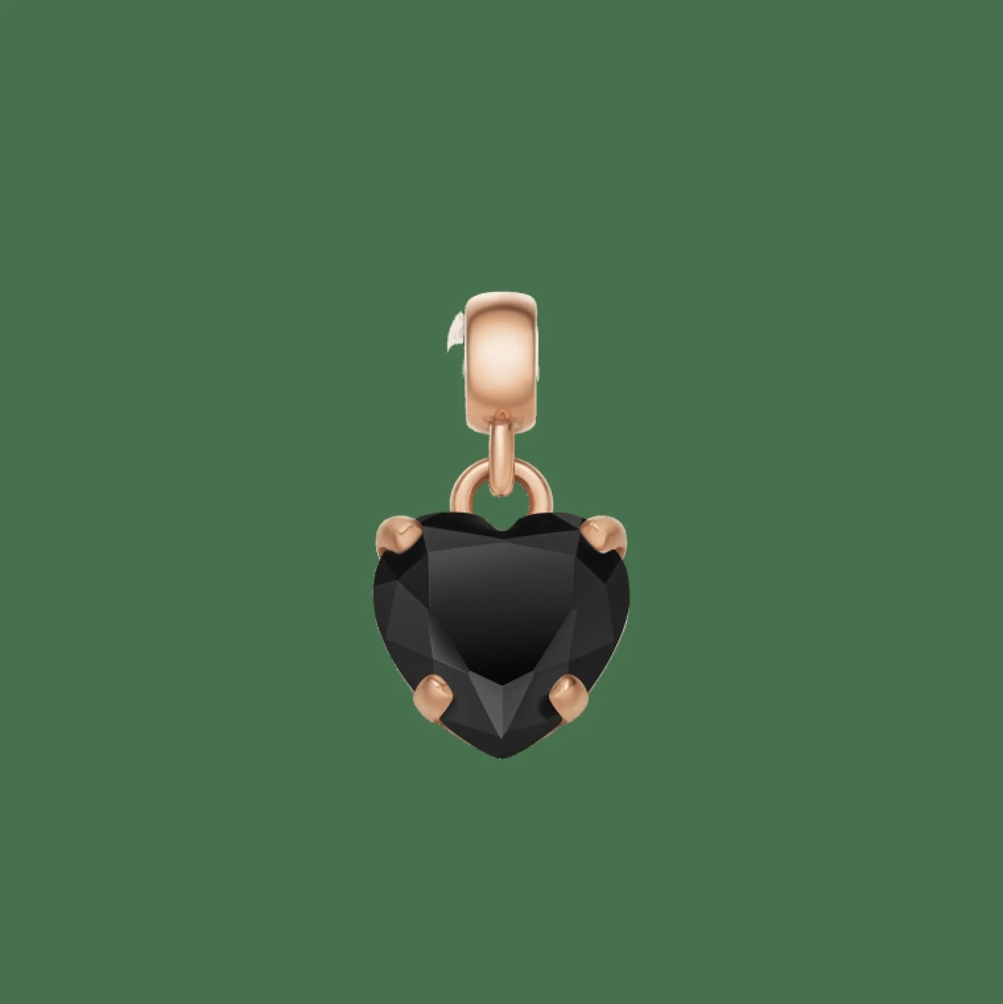Daniel Wellington Berlocker<Heart Black Crystal Charm RG Rose Gold/Black