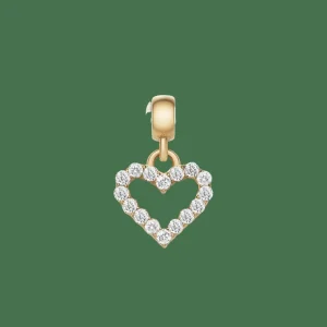 Daniel Wellington Berlocker<Heart Contour White Crystal Charm Gold
