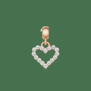 Daniel Wellington Berlocker<Heart Contour White Crystal Charm Rose Gold