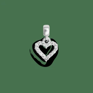Daniel Wellington Berlocker<Heart Contour White Crystal Charm S925 Sterling Silver