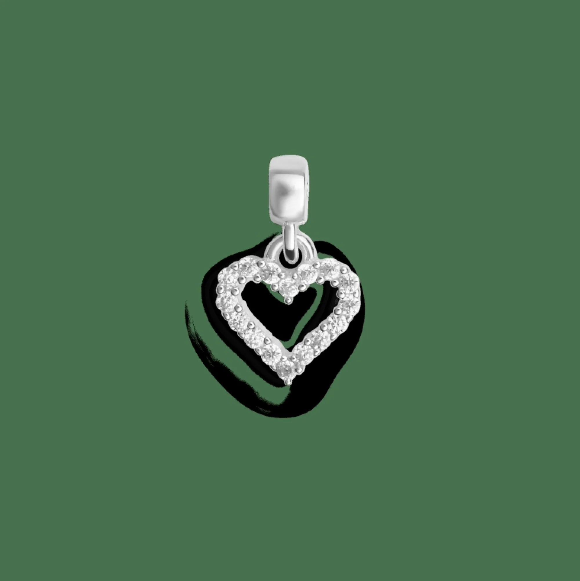 Daniel Wellington Berlocker<Heart Contour White Crystal Charm S925 Sterling Silver