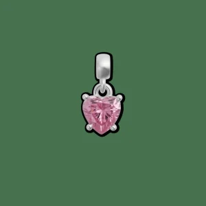 Daniel Wellington Berlocker<Heart Pink Crystal Charm S925 Sterling Silver Silver/Pink
