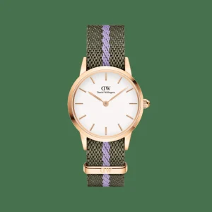 Daniel Wellington Damklockor<Iconic NATO Green/Purple Rose Gold