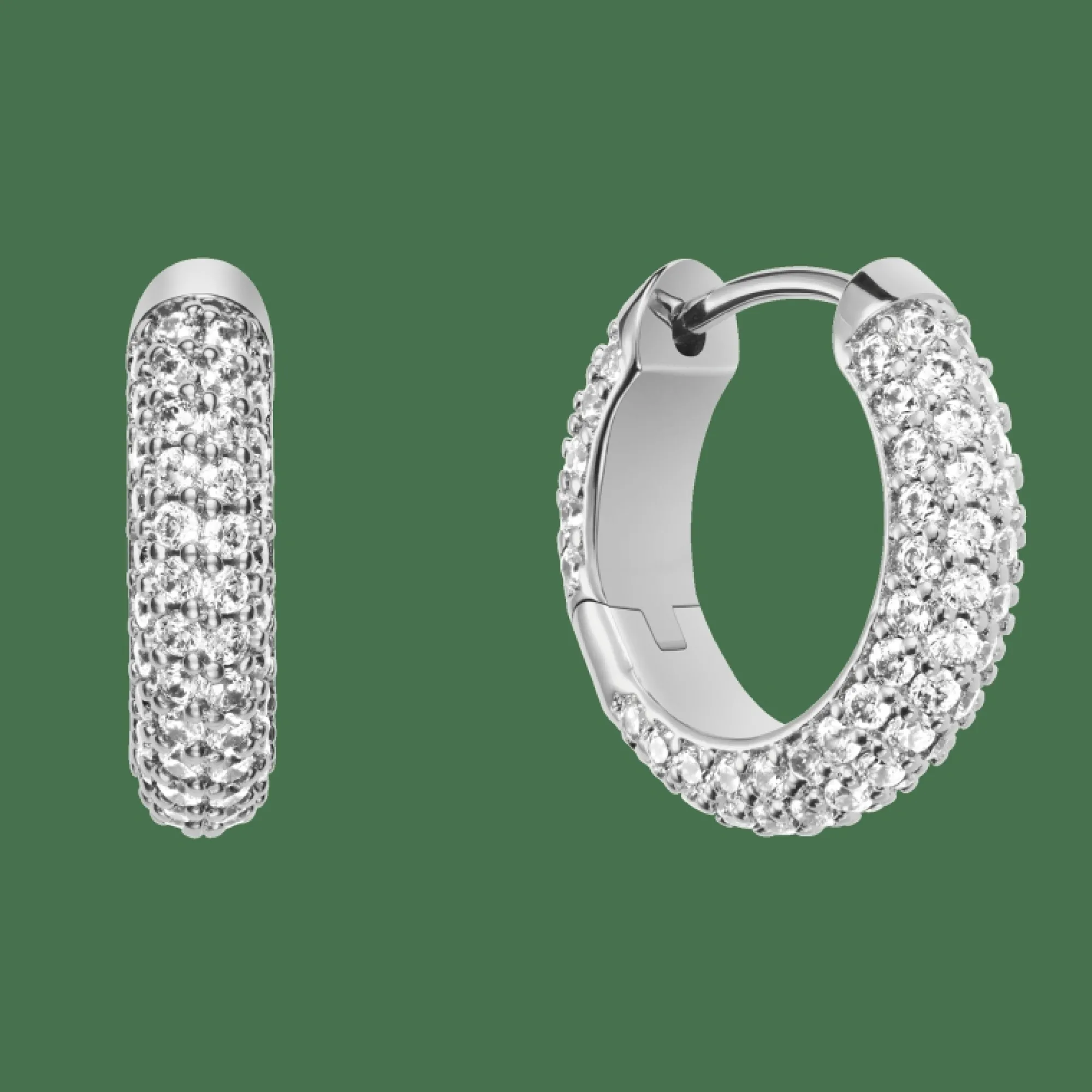 Daniel Wellington Örhängen<Pavé Crystal Earrings Silver