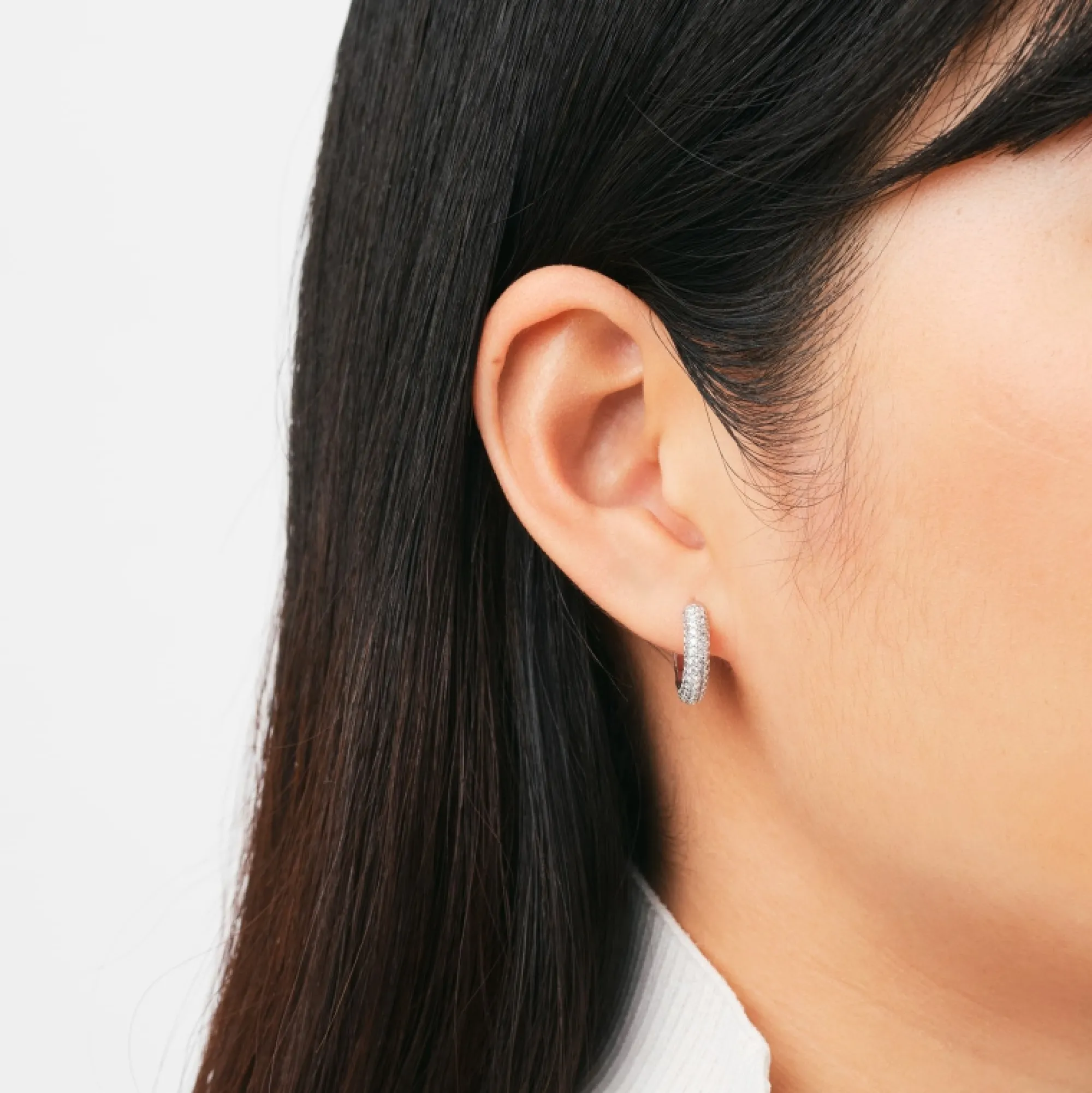 Daniel Wellington Örhängen<Pavé Crystal Earrings Silver