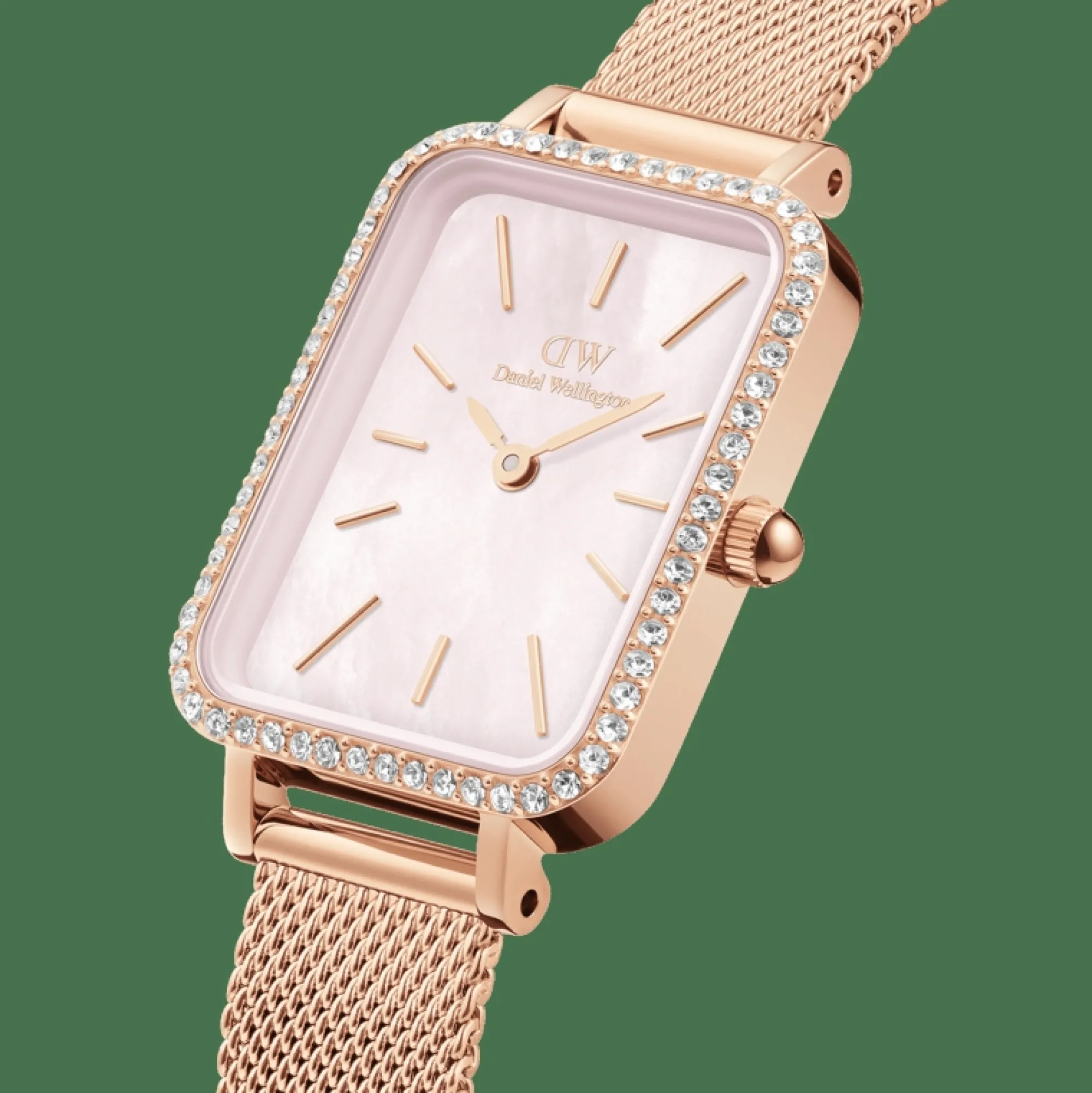 Daniel Wellington Damklockor<Quadro Lumine Bezel Melrose Pink MOP Rose Gold