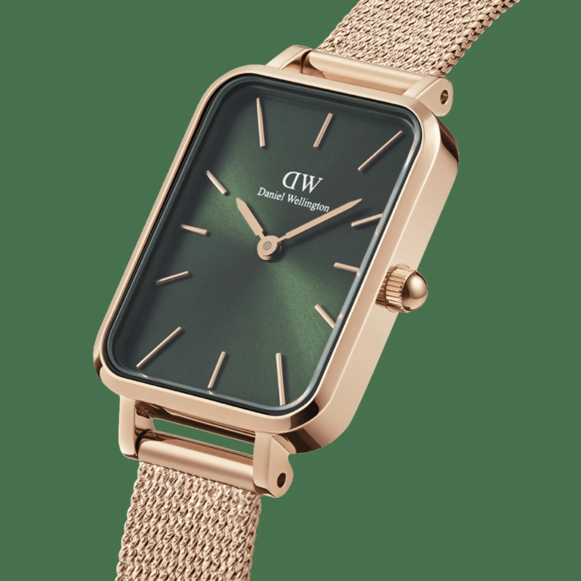 Daniel Wellington Damklockor<Quadro Pressed Melrose Emerald Rose Gold
