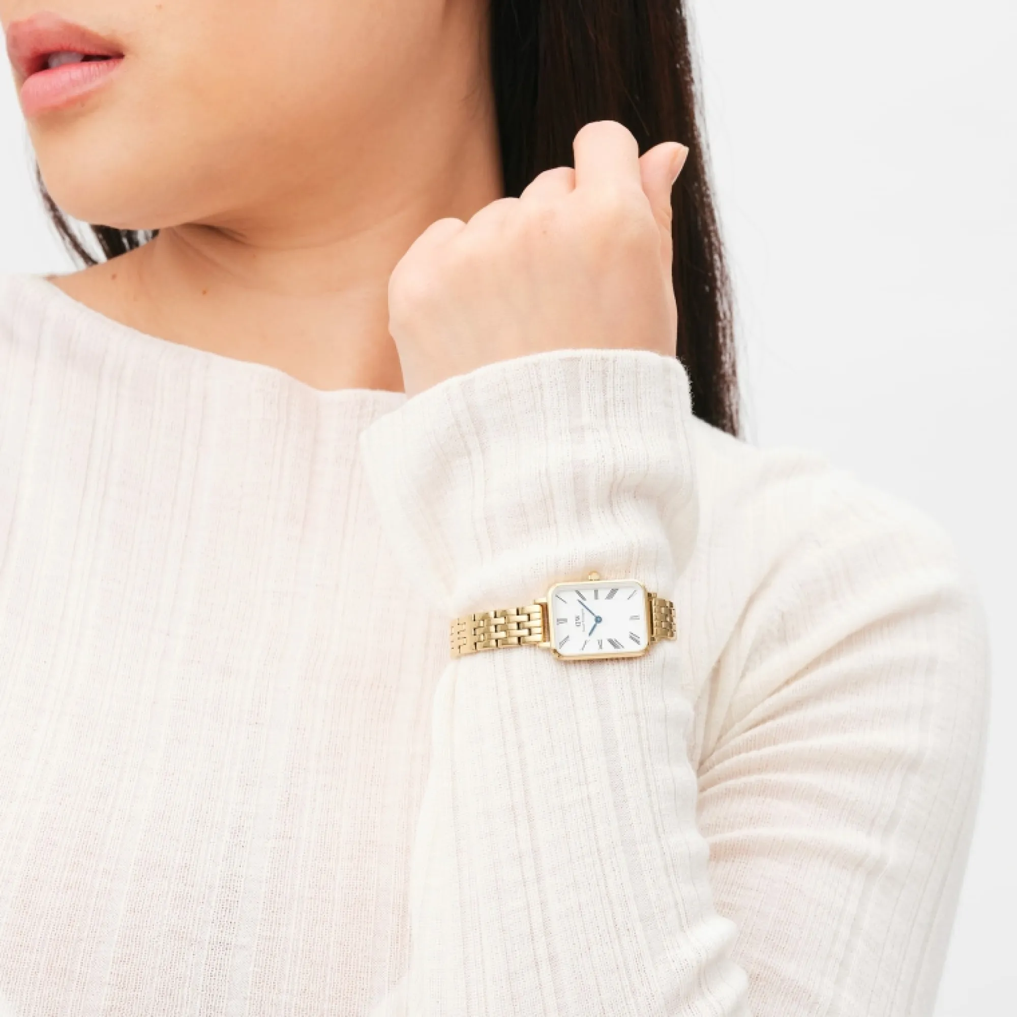 Daniel Wellington Damklockor<Quadro Roman Numerals 5-Link Gold